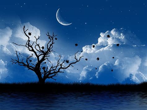 Blue Moon Aesthetic Blue Landscape Hd Wallpaper Pxfuel