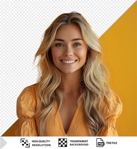 Une Belle Femme Blonde étonnante Souriante Et Positive Png Psd PSD Premium