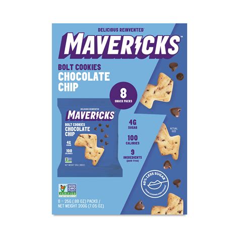 Mavericks Snacks Bolt Cookies Snack Packs, Chocolate Chip | Thrive Market