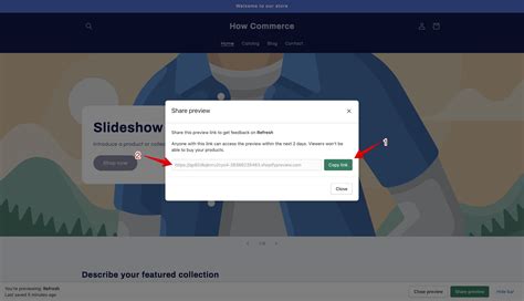 How to create a Shopify preview link when your store is password hidden