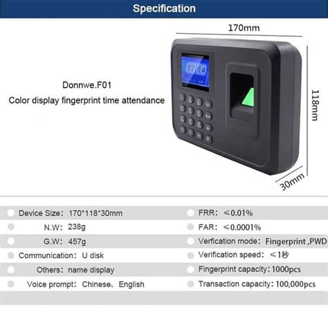 Jual Mesin Absen Sidik Jari Finger Print F01 Biometric Attendance