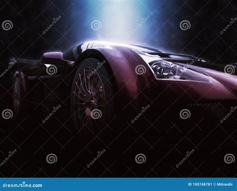 Epic Race Car Racing A Cyberpunk City Stock Photography Cartoondealer