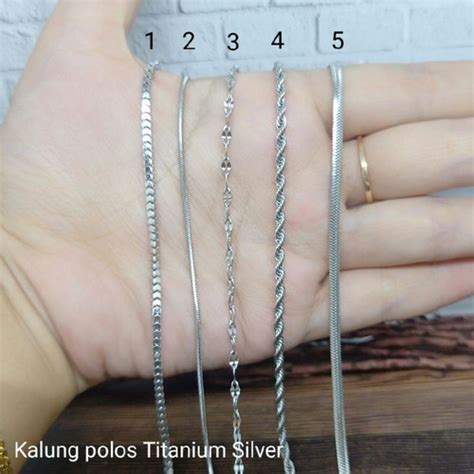 Jual Kalung Titanium Silver Anti Karat Wanita Pria Terbaru Rantai