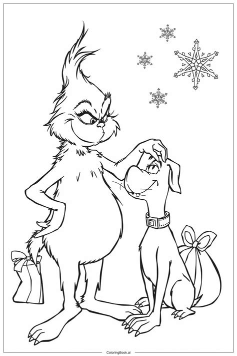 Página para colorear El Grinch con su perro Max Descarga gratuita en