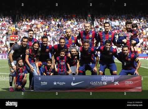 Barcelona Spain 18th Apr 2015 Barcelona Team Group Line Up