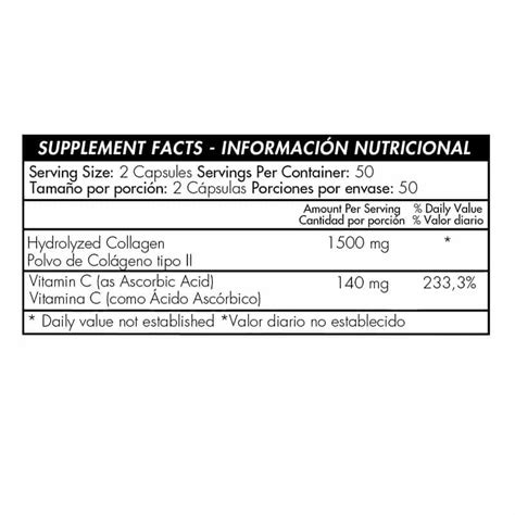 Colageno Hidrolizado 1500mg Plus Vit C 100 Capsulas