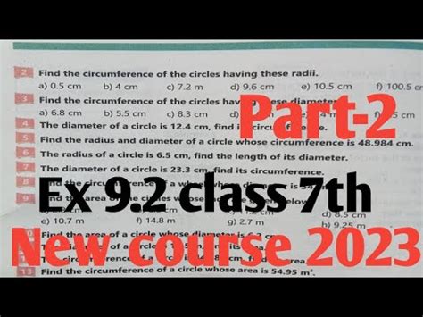 Exercise Class Th Math Kpk And Ptb New Course Unit Surface