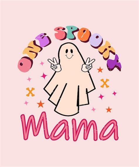 Premium Vector One Spooky Mama Lettering Quote Halloween Modern T