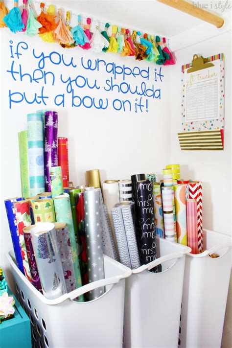 Genius Wrapping Paper Organizer Ideas - Blue i Style