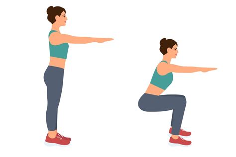 Woman Doing Sport Exercise Physical Training Right Squatscorrect