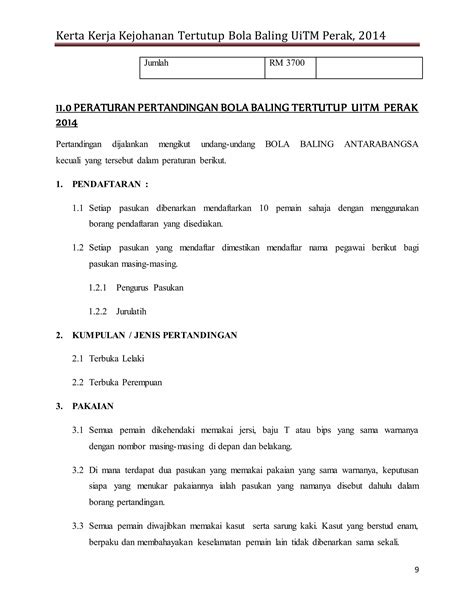 Contoh Kertas Kerja Bola Balingassignment Kokurikulum Pdf