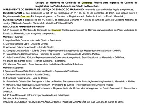 Concurso TJ MA Juiz Retifica O Resultado Inicial De R 30 4 Mil