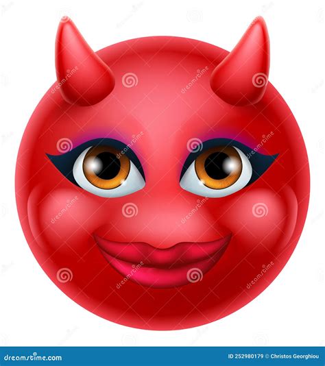 Devil Emoji Emoticon Man Face Cartoon Icon Mascot Stock Vector ...