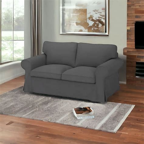 Kanapa Ikea EKTORP 179 x 88 cm tkanina odcienie szarości sofa Wysoka