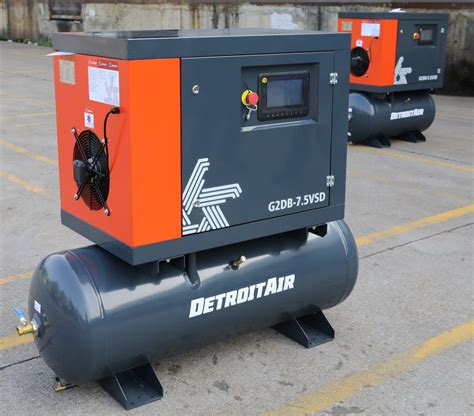 Air Compressor DETROIT Rotary Screw 7 5Hp 5 5kw 220V Energy Saving