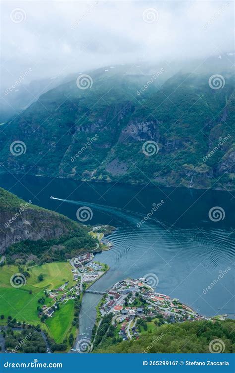 Beautiful View of the Aurland Fjord from Stegastein Lookout, Norway ...