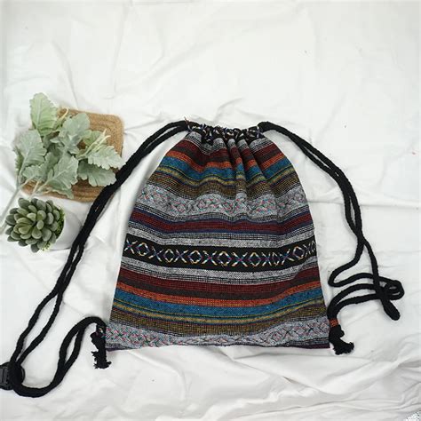 LilyHood Women Fabric Backpack Female Gypsy Bohemian Boho Chic Aztec