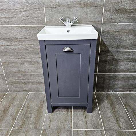 Old England Durham 500mm Cloakroom Vanity Unit With Basin Dark Grey