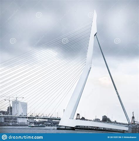 Roterdam City Architectural Capital With Harbour And Erasmus Bridge