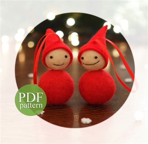 Christmas Elf Ornament PDF Pattern. Gnome DIY Tutorial Sewing Pattern ...