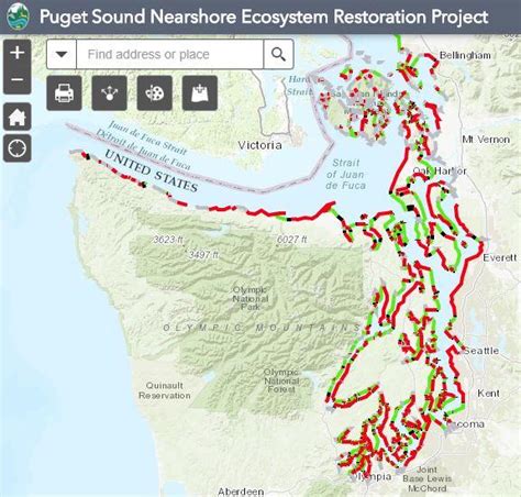 Puget Sound Nearshore Ecosystem Restoration Project Maps Washington