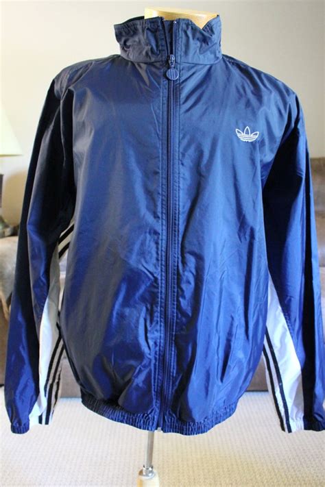 Vintage Adidas Trefoil Windbreaker Jacket Full Zip Up Gem