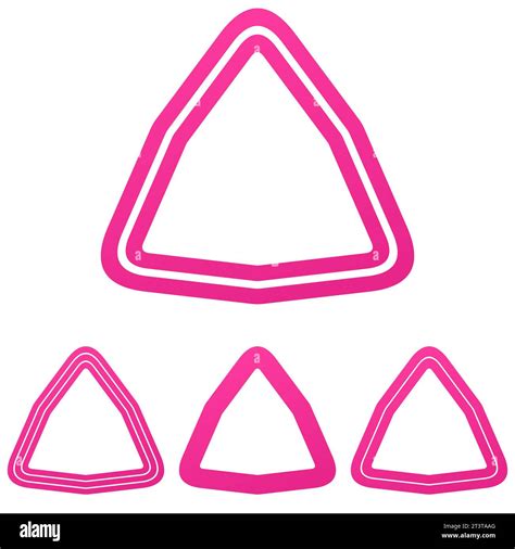 Pink Line Triangle Logo Design Set Royalty Free Vector Image Stock