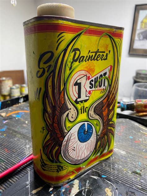 Custom Painted One Shot Can Pinstripe Art Pinstriping Designs