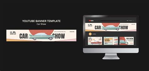 Premium PSD | Car show youtube banner template