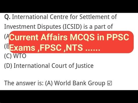 Important Mcqs Of Current Affairs Ppsc Fpsc Nts Info Learning