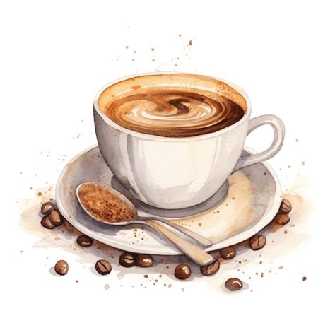 Premium Ai Image Watercolor Cup Of Coffee Illustration Ai Generativexa