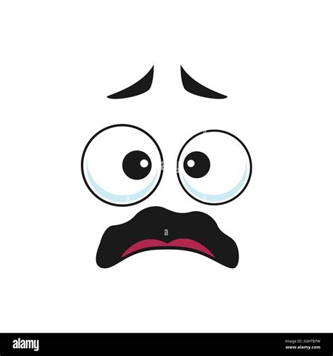 Download this stock vector: Cartoon face vector icon, frightened worry ...