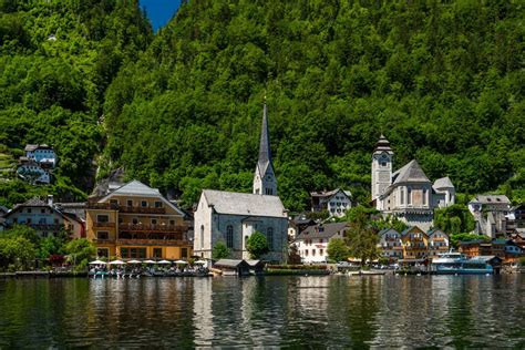 Hallstatt, view from the lake, Austria