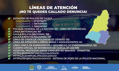 ¡conoce Las Líneas De Atención En Caso De Emergencia Cajicá Alcaldía Municipal