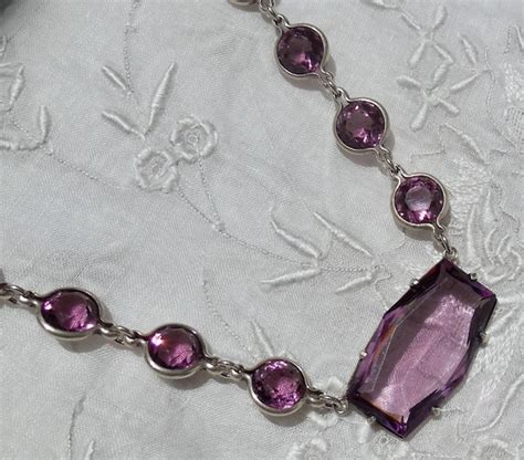 Vintage Art Deco Purple Crystal Bezel Set Open Back S Gem