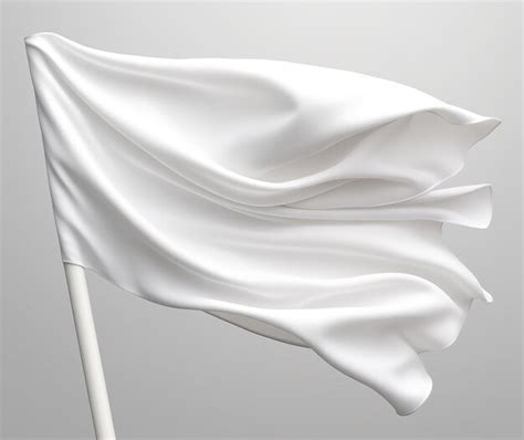 Maqueta De Bandera Blanca Ondeando Al Viento Para El Movimiento De