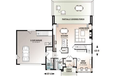 Contemporary Style House Plan 3 Beds 2 5 Baths 2042 Sq Ft Plan 23