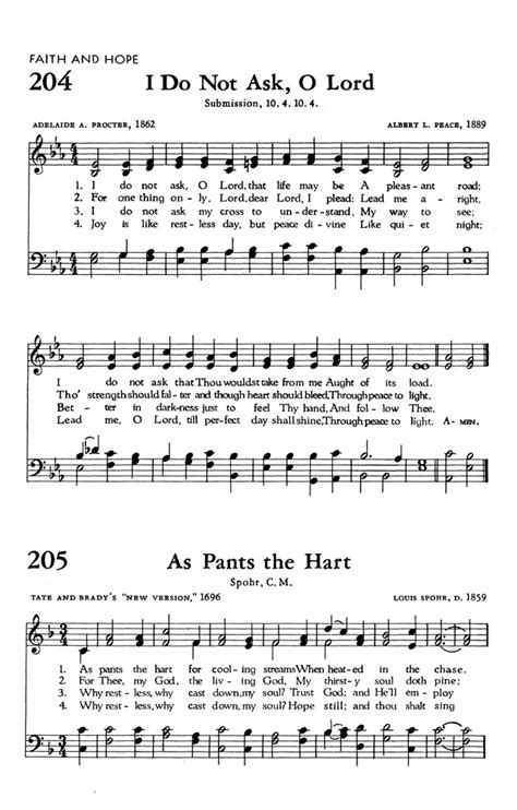 The Hymnal Of The Evangelical United Brethren Church 204 I Do Not Ask