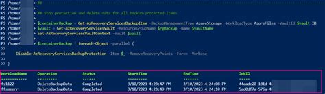 Delete All Backup Items In Azure Recovery Service Vault With Powershell Stack Overflow