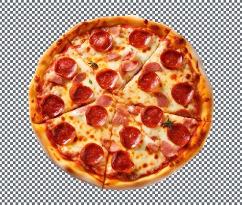 Deliciosa Pizza De Pepperoni Isolada Em Fundo Transparente PSD Premium