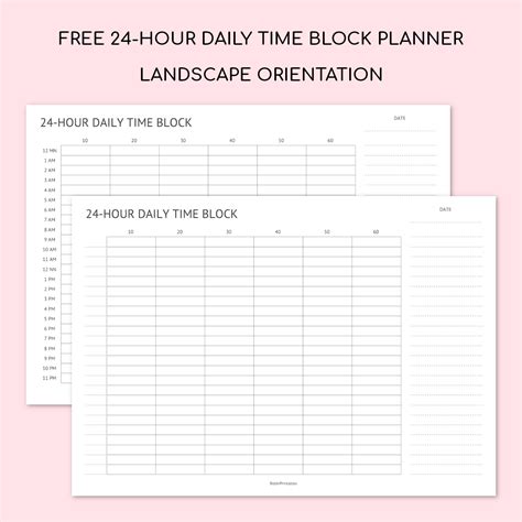 Free Printable 24 Hour Daily Planner Template