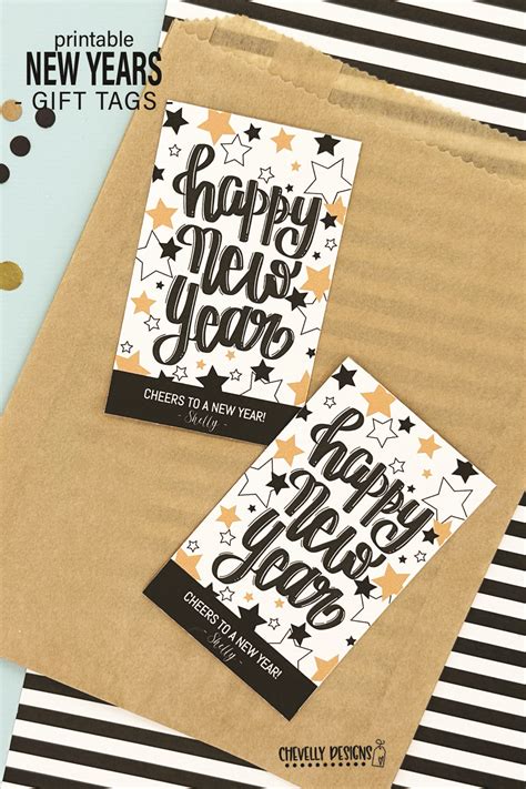 EDITABLE Happy New Year Gift Tags Printable Digital File Gift