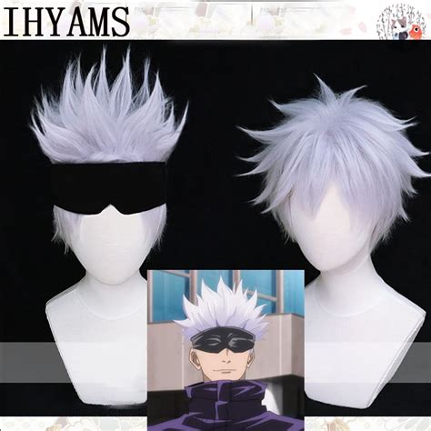 Jujutsu Kaisen Gojo Satoru Silver Short Fluffy Layered Synthetic Hair