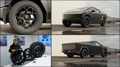 Matte Black-Wrapped Tesla Cybertruck Looks Fab With T Sportline Wheels ...