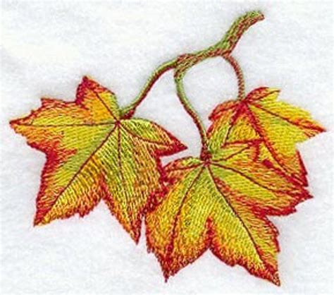 Elegant Maple Leaves Embroidered Waffle Weave Hand Towel Etsy