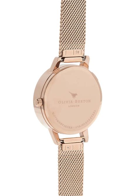 Olivia Burton Watercolour Florals Midi D Bee Mesh Watch Rose Gold