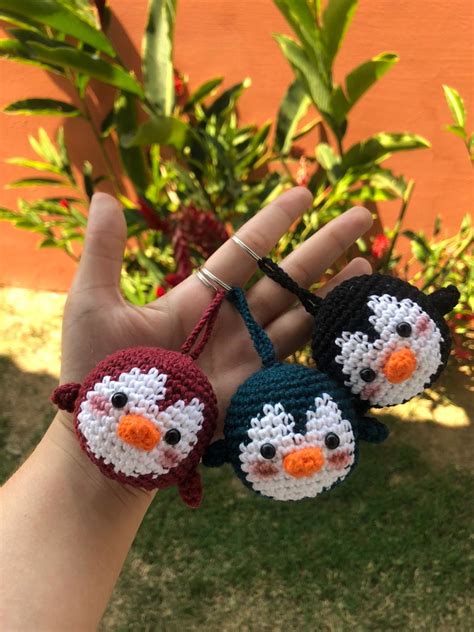 Chaveiro Pinguim Amigurumi Elo Produtos Especiais