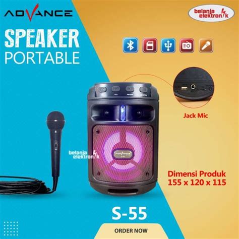 Promo Advance S Speaker Bluetooth Portable Music Box Karaoke Free