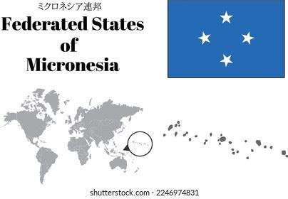 Federated States Micronesia Micronesia Flag Maps Stock Vector Royalty