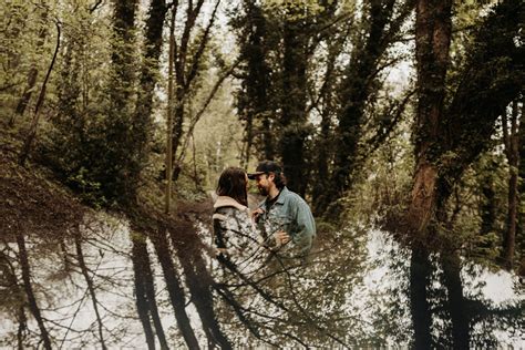 Urban Woodland Shining Cliff Woods Engagement Shoot Mirl Co